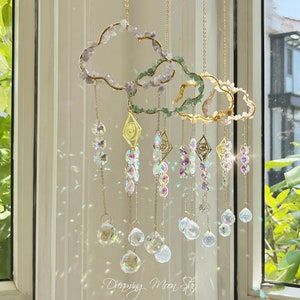 Aesthetic Cloud Crystal Suncatcher Y2k Room Rainbow Maker Window Hangings Cloud Home Decor Cute Gifts For Her Aesthetic Room Decor Dorm Room