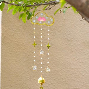 Birth Flower Cloud Wind Chime, Baby Loss Memorial, Forget-Me-Not, Little Footprints in Heaven